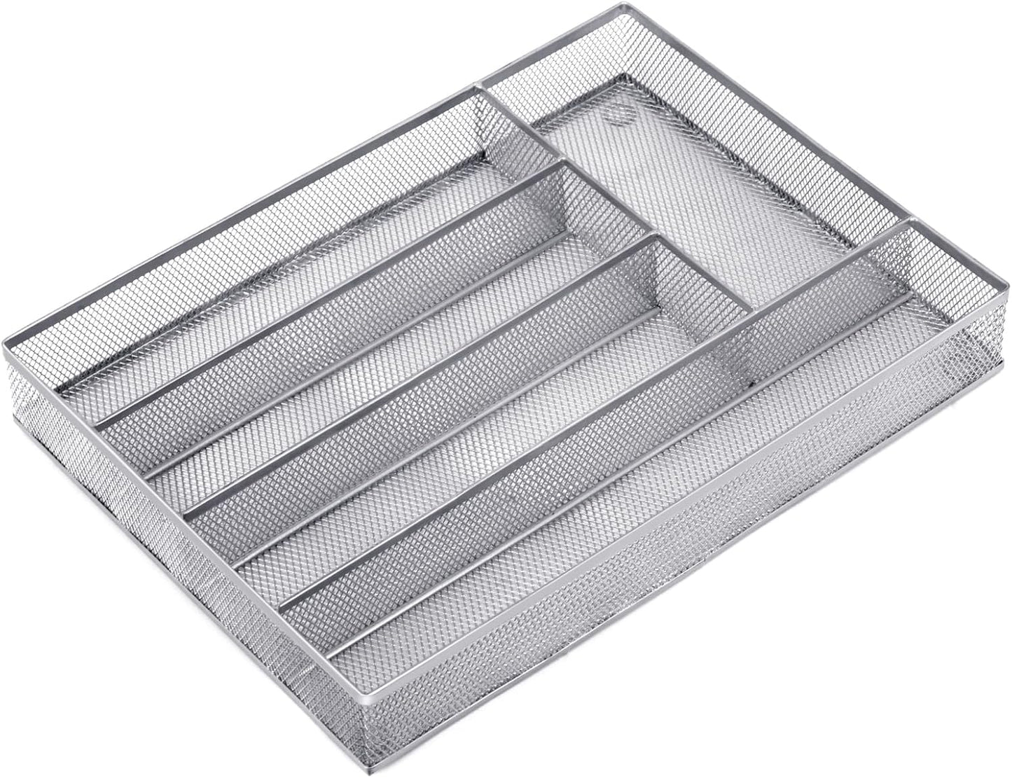 Silverware Drawer Organizer Holder, Cutlery Tray Silverware Flatware Storage Divider for Kitchen