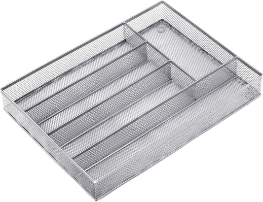 Silverware Drawer Organizer Holder, Cutlery Tray Silverware Flatware Storage Divider for Kitchen