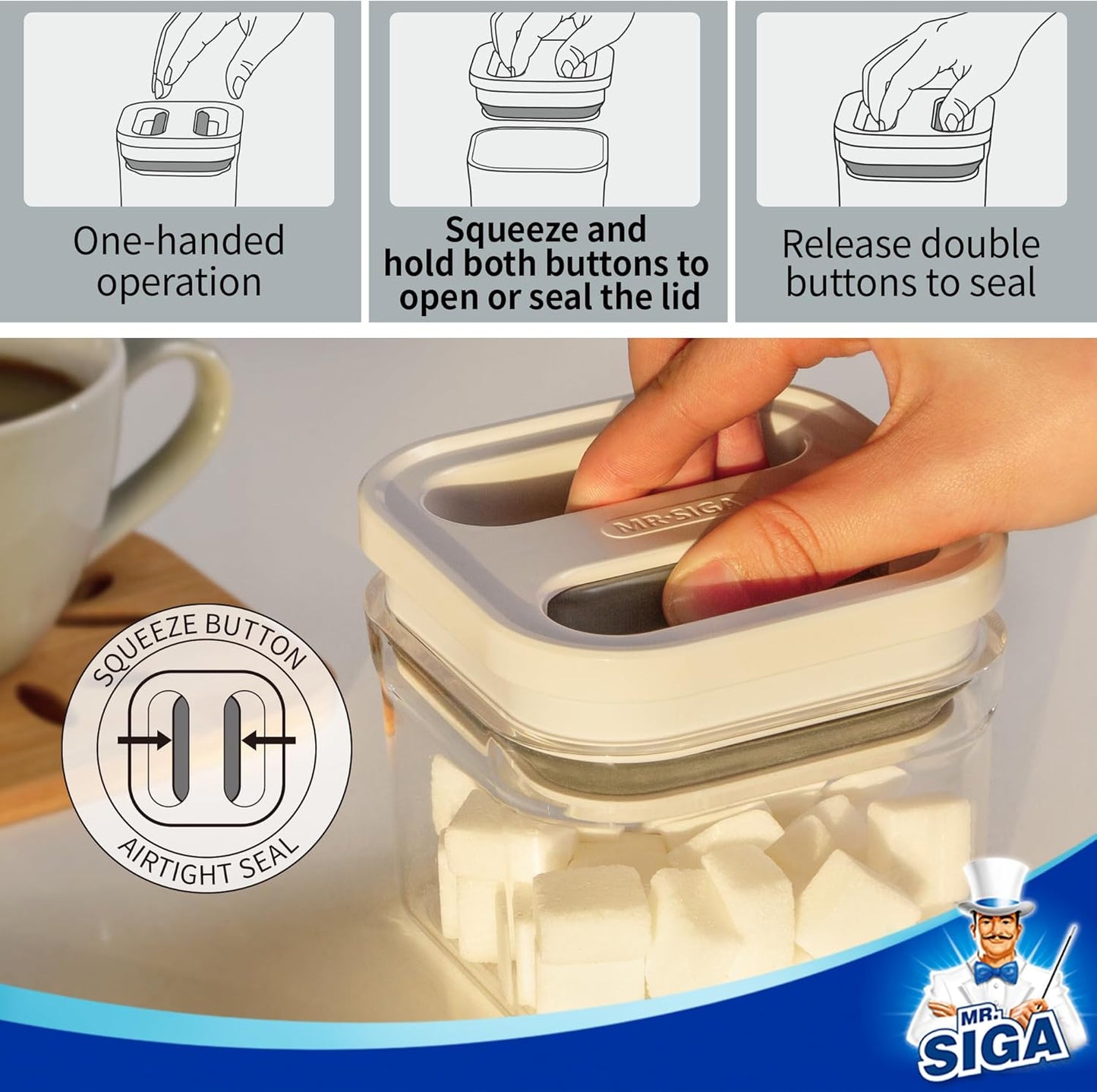 4 Pack Airtight Food Storage Container Set, BPA Free Kitchen Pantry Organization Canisters