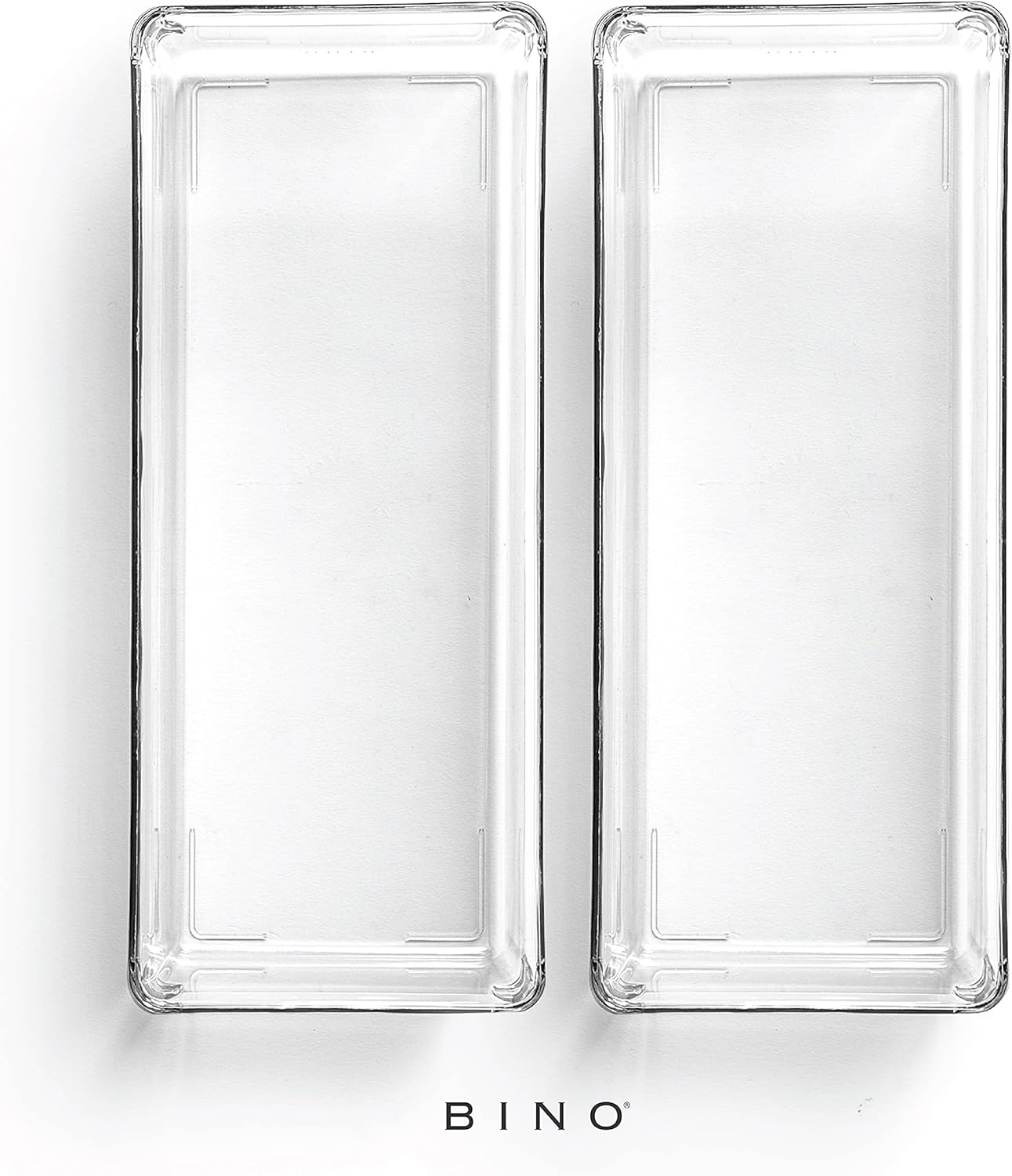 Oblong Plastic Drawer Organizer Bin, 2-Pack | THE ARTISAN COLLECTION | Multi-Purpose | Durable | BPA-Free | Desk, Vanity, Bathroom & Makeup Drawer Organizer