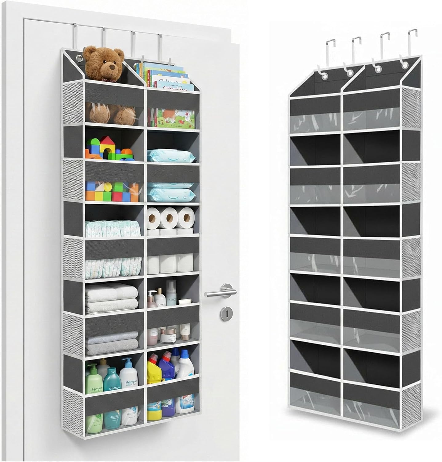 10-Pocket Over the Door Organizer with Heavy-Duty 600D Oxford Fabric