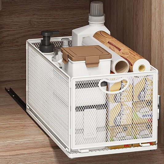 Pull Out Cabinet Organizer, No Drill Adhesive Sliding Drawers for Kitchen