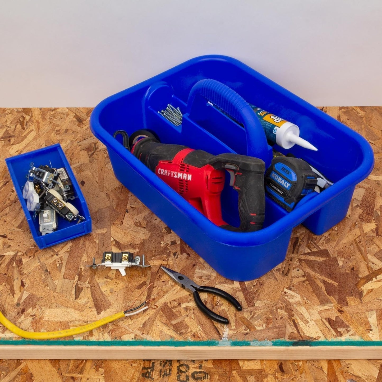 09185 Plastic Tote Tool & Supply Cleaning Caddy with Handle, (18-3/8-Inch x 13-7/8-Inch x 9-Inch)