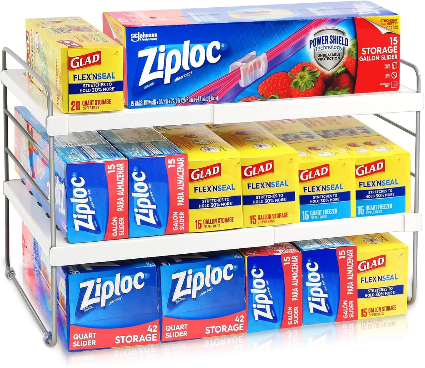 Foil and Plastic Wrap Organizer, Expandable Kitchen Pantry Storage