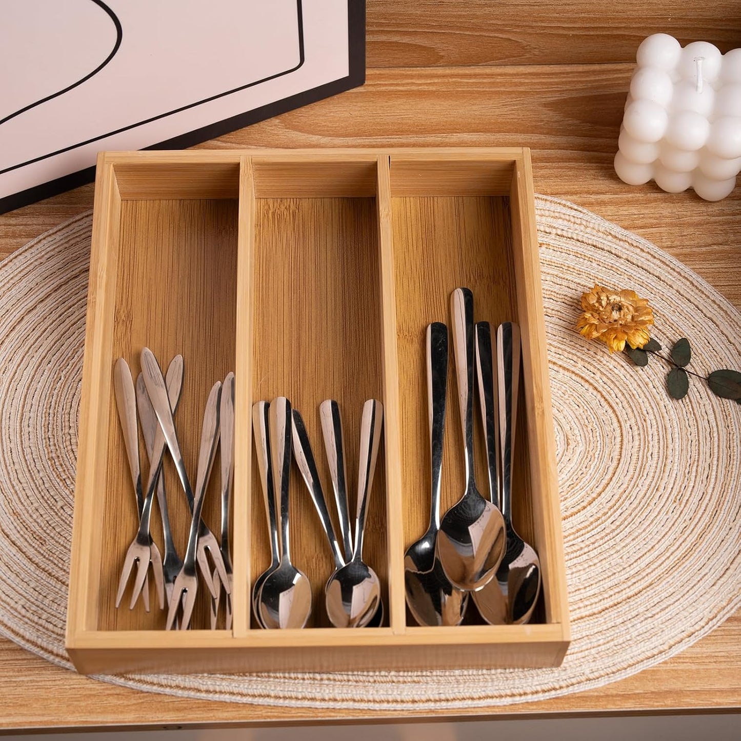 Silverware Organizer Bamboo Kitchen Drawer Organizer Kitchen Utensil Organizers