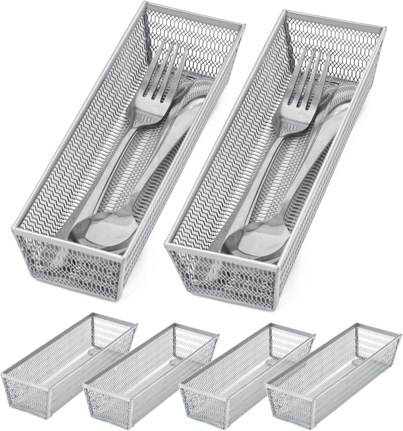 Silverware Organizer,Mesh Drawer Organizer for Kitchen，Metal Utensil Organizer for Flatware