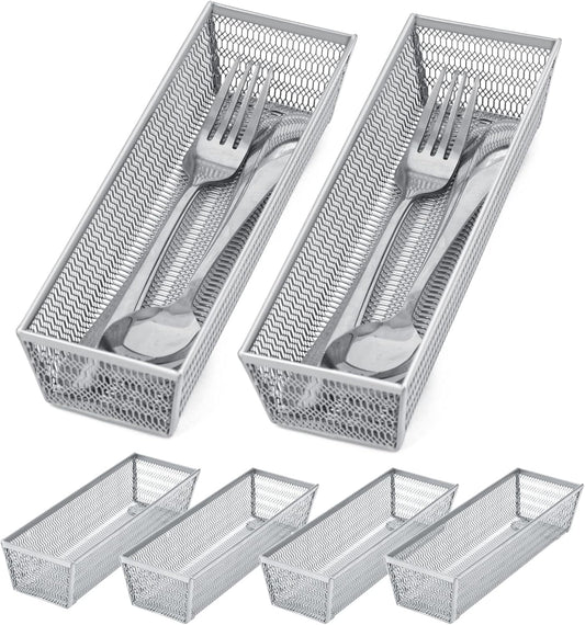 Silverware Organizer,Mesh Drawer Organizer for Kitchen，Metal Utensil Organizer for Flatware