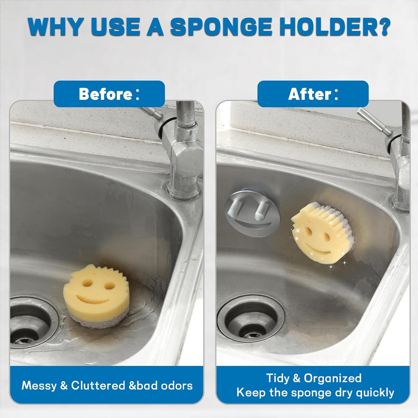 Stainless Steel Sponge Holder For Scrub Daddy Mommy Sponge