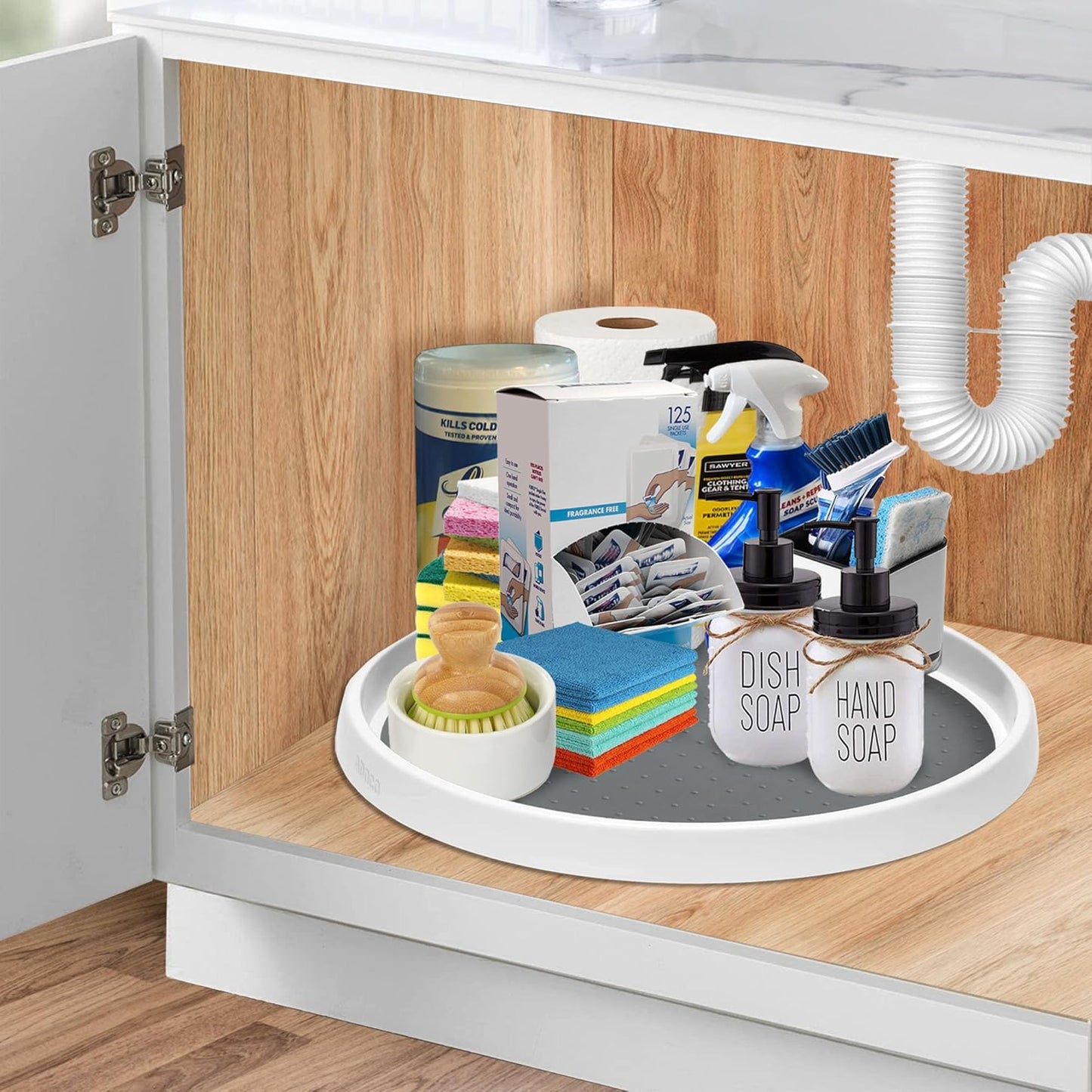 Set of 2, 12 Inch Non-Skid Lazy Susan Organizer, Pantry Lazy Susan Turntable for Cabinet
