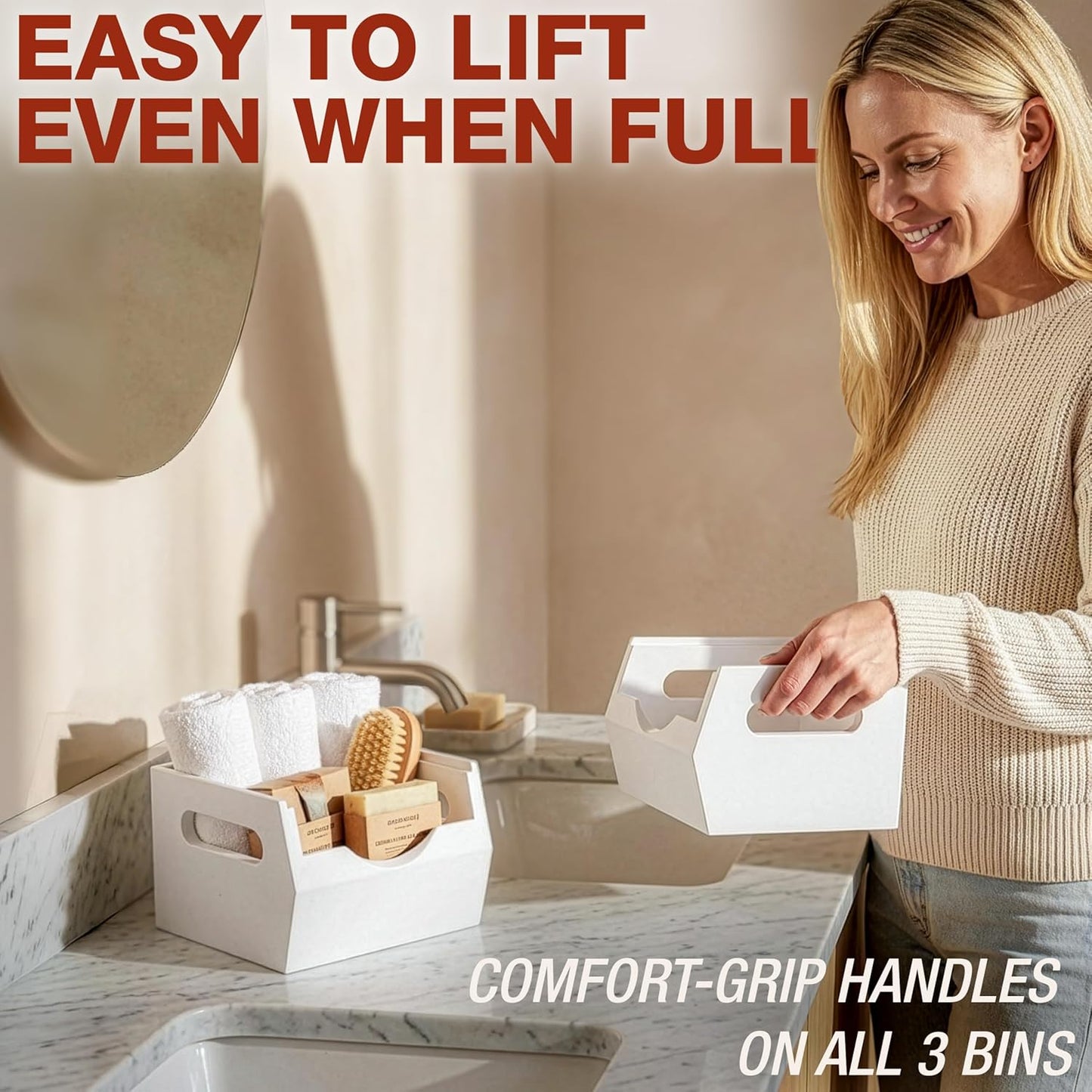 Stackable Solid Wood Storage Bins for Kitchen Pantry & Countertop