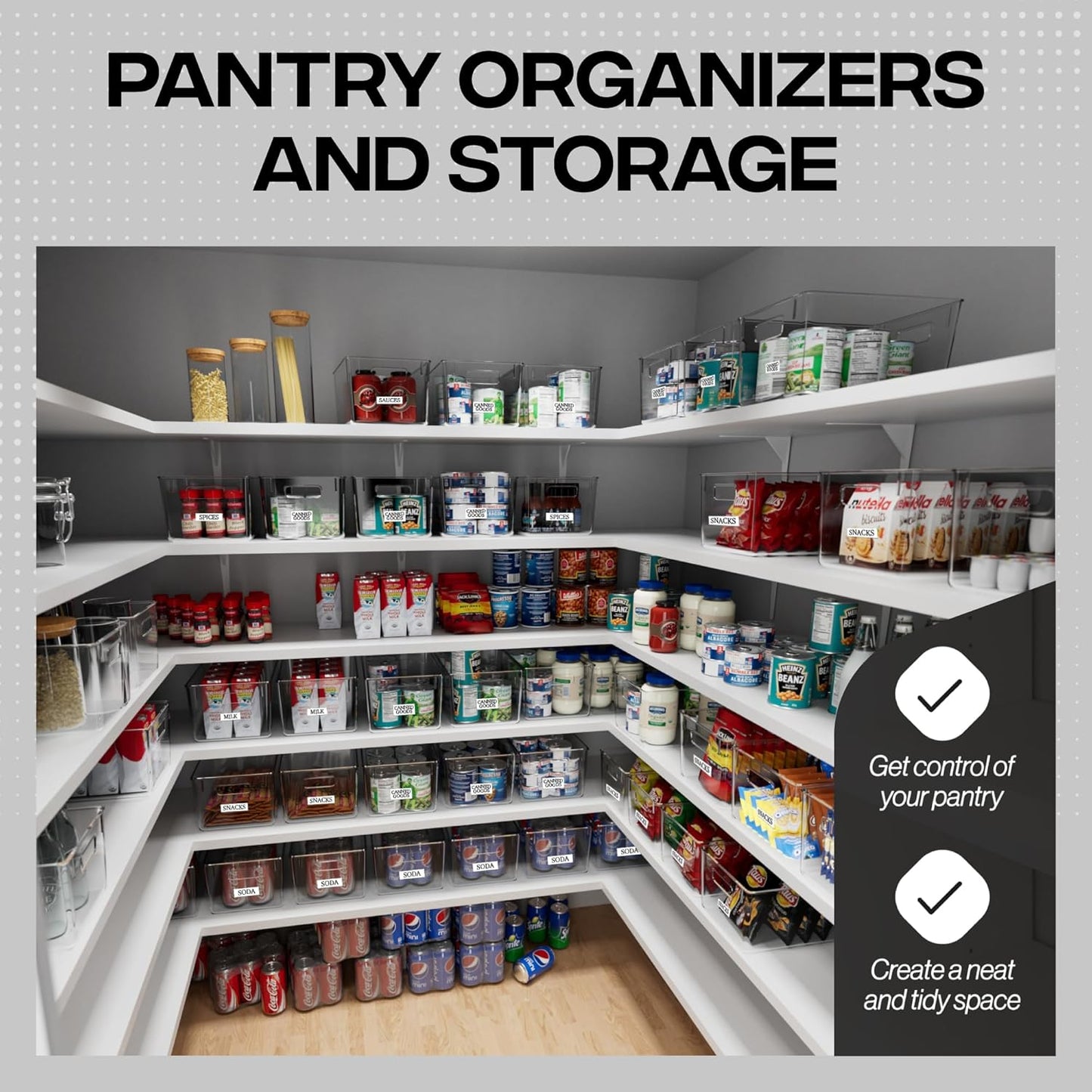 Clear Plastic Storage Bins – Pantry Organizers & Storage Containers