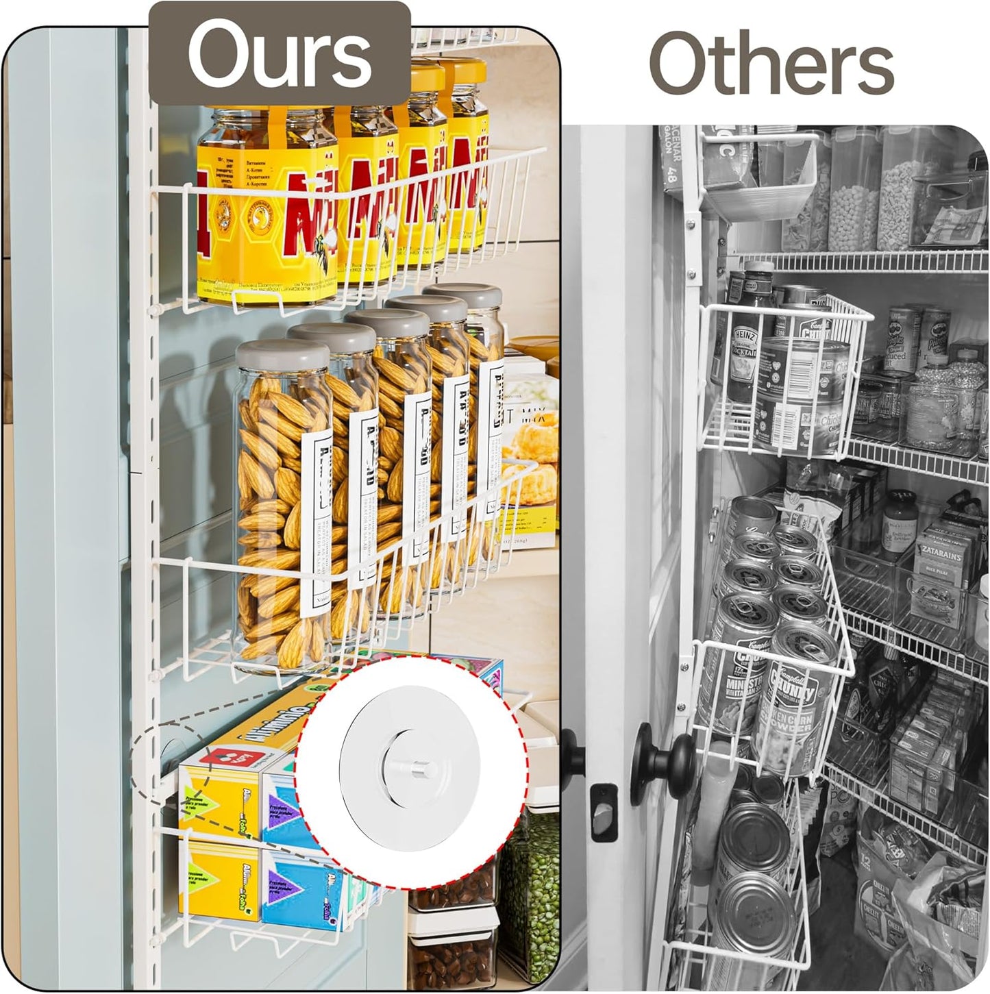 Adjustable Cabinet Door Organizer, 6-Tier Hanging Spice Rack Organizer