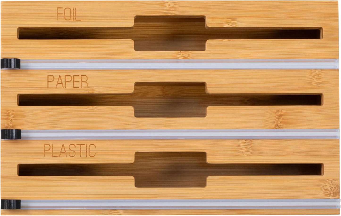 Honey Can Do 3-In-1 Bamboo Food Wrap Organizer With Safety Cutter | Plastic, Wax