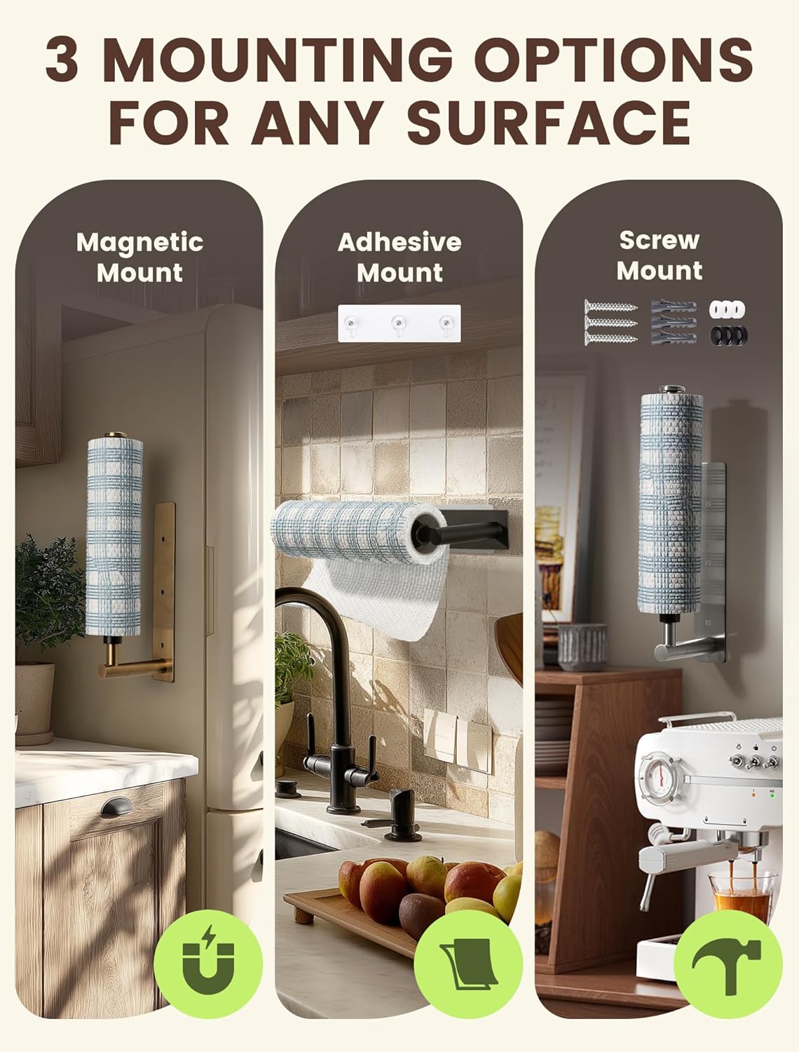 Magnetic Paper Towel Holder, Strong Magnet Paper Towel Holder for Fridge, Kitchen, RV, Garage
