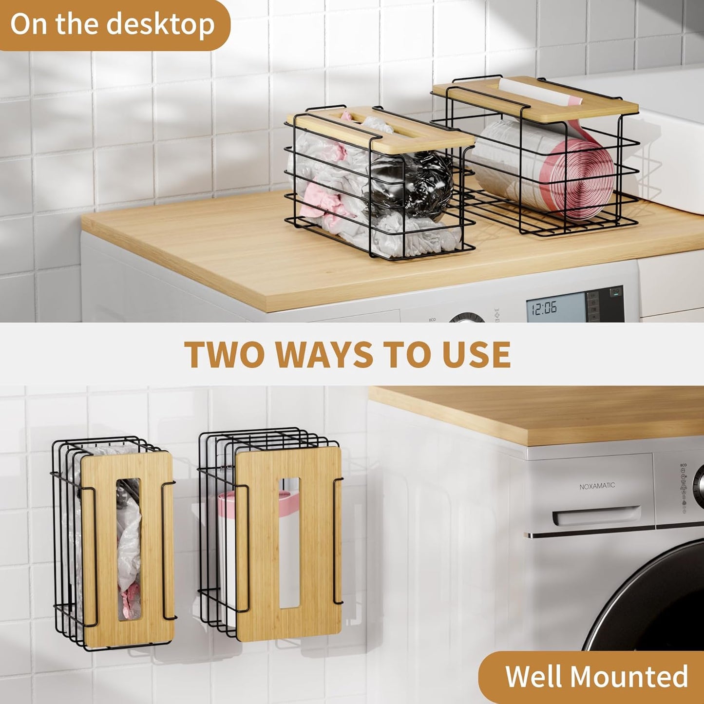 2 Pack Grocery Bag Holder for Plastic Bags