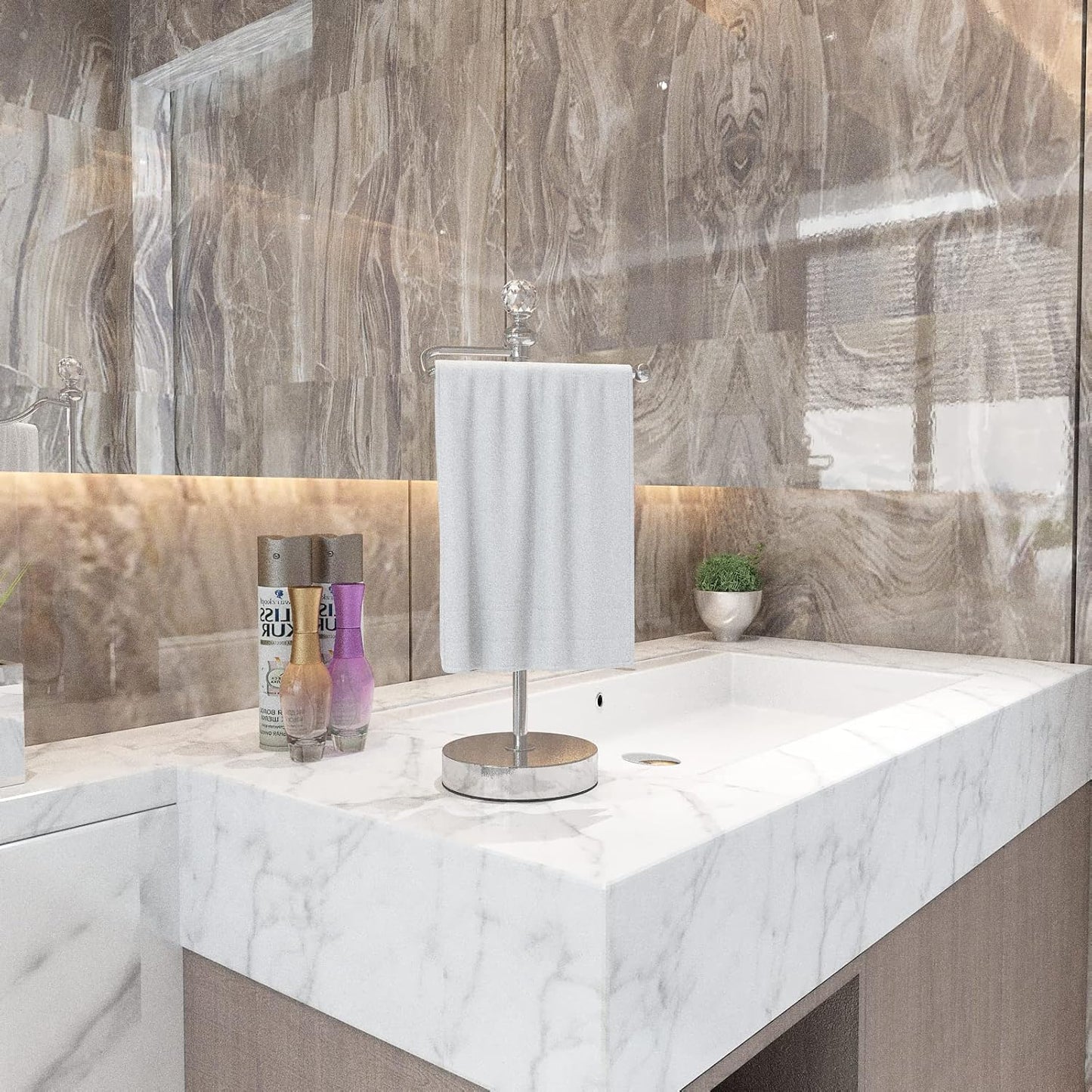 Heavy Weighted Towel Holder (with Crystal Ball) Standing Towel Holder