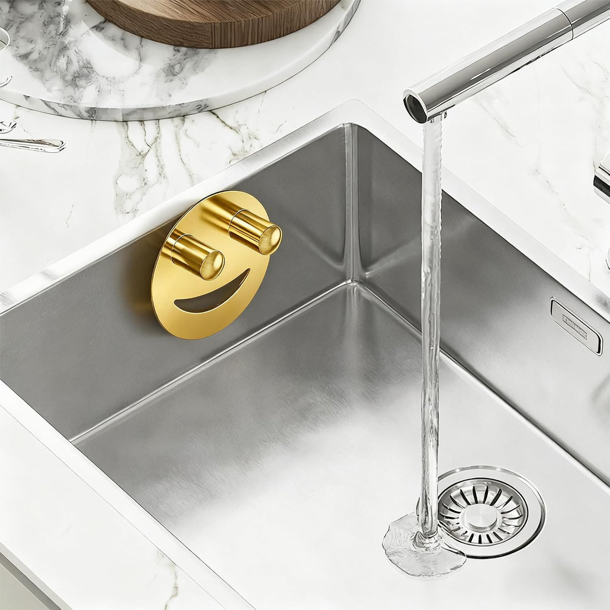 Yoshiky Stainless Steel Smiley Face Sponge Holder