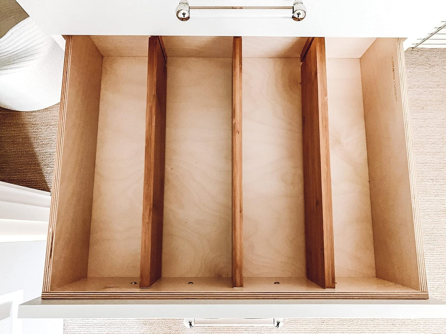 8897 Bamboo Wood Custom Fit Adjustable Deep Kitchen Drawer Dividers