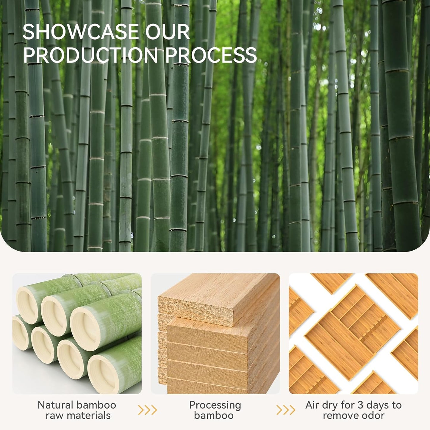 Pure Bamboo Silverware Drawer Organizer: 16.9x18.9 Expandable Large Silverware Utensil Tray Holder