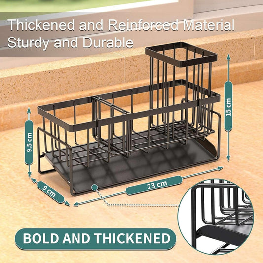 Kitchen Sink Caddy Organizer – Rustproof Sponge Holder with Drainage