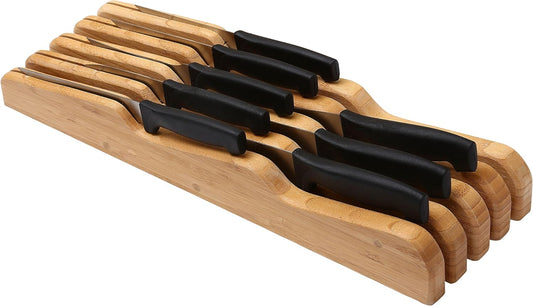 In Drawer Bamboo Kitchen Knife Storage Block, Knife Organizer and Holder 317