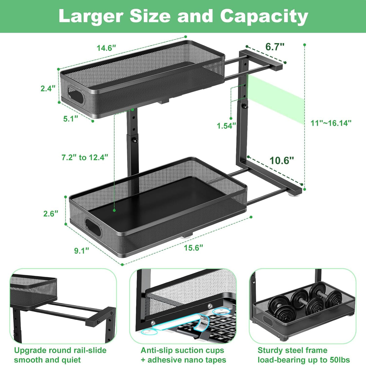 Under Sink Organizer 2 Pack