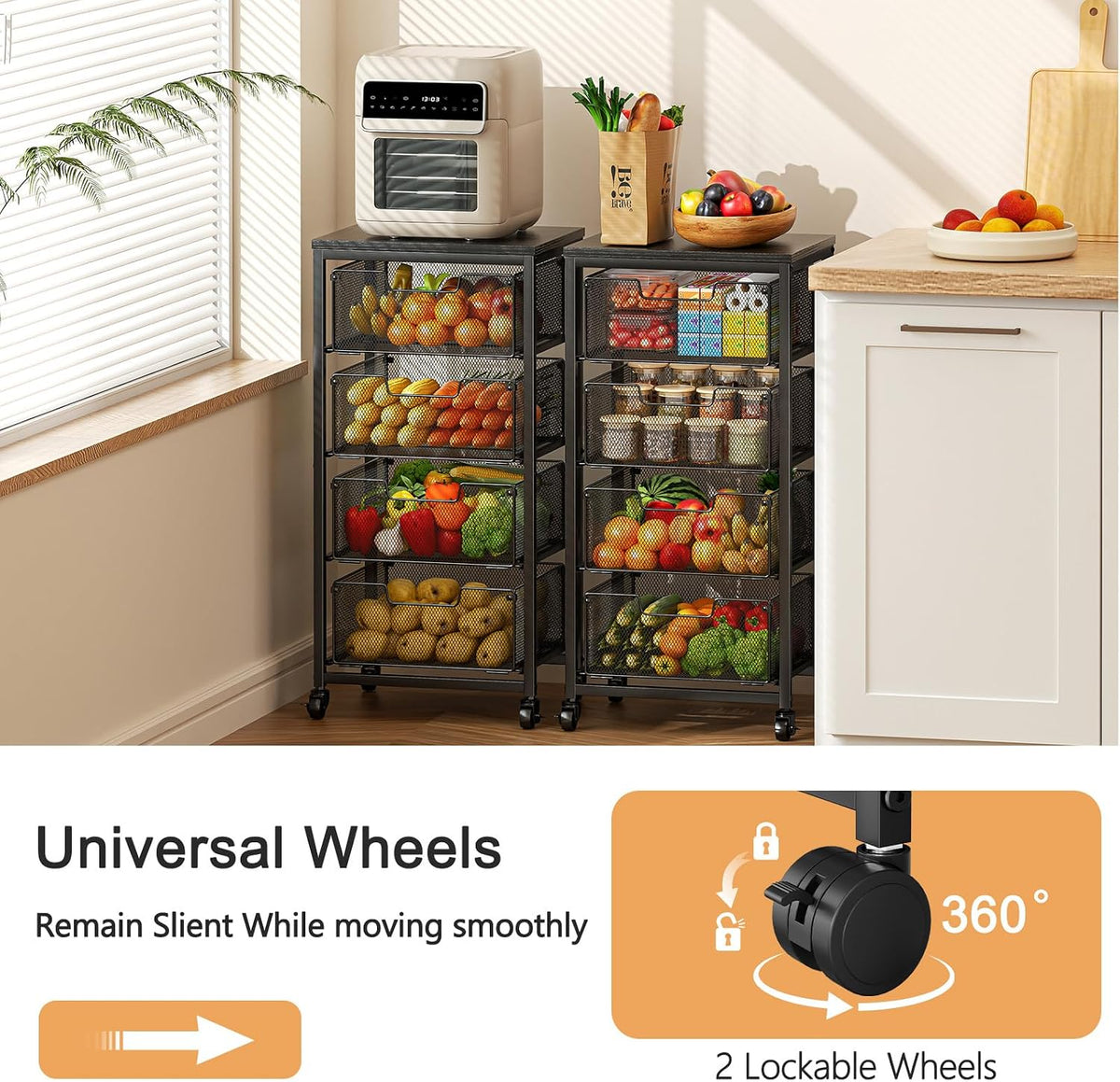 4-Tier Fruit Vegetable Storage Cart