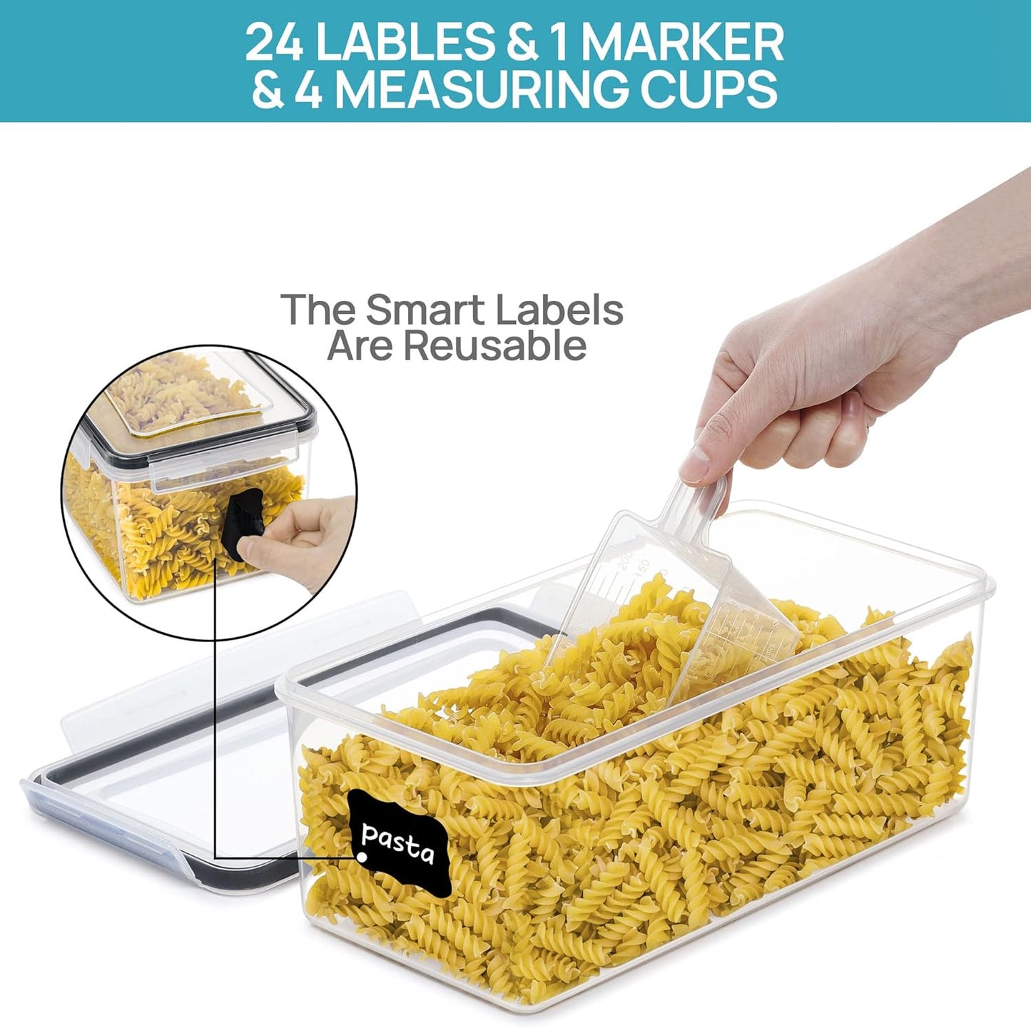 Airtight Food Storage Containers with Lids 8PCS Set 3.2L