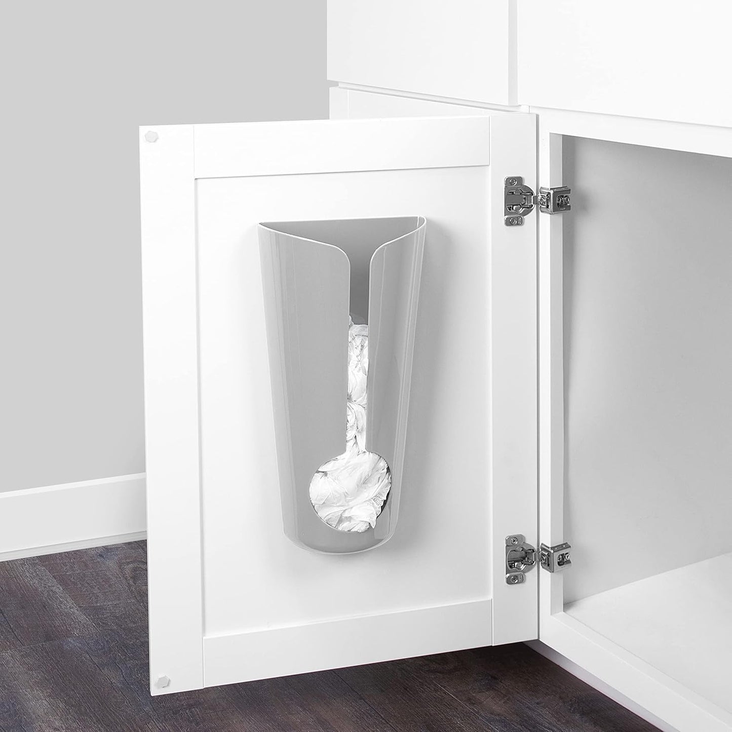 Grocery Bag Holder for Plastic Bags Light Gray