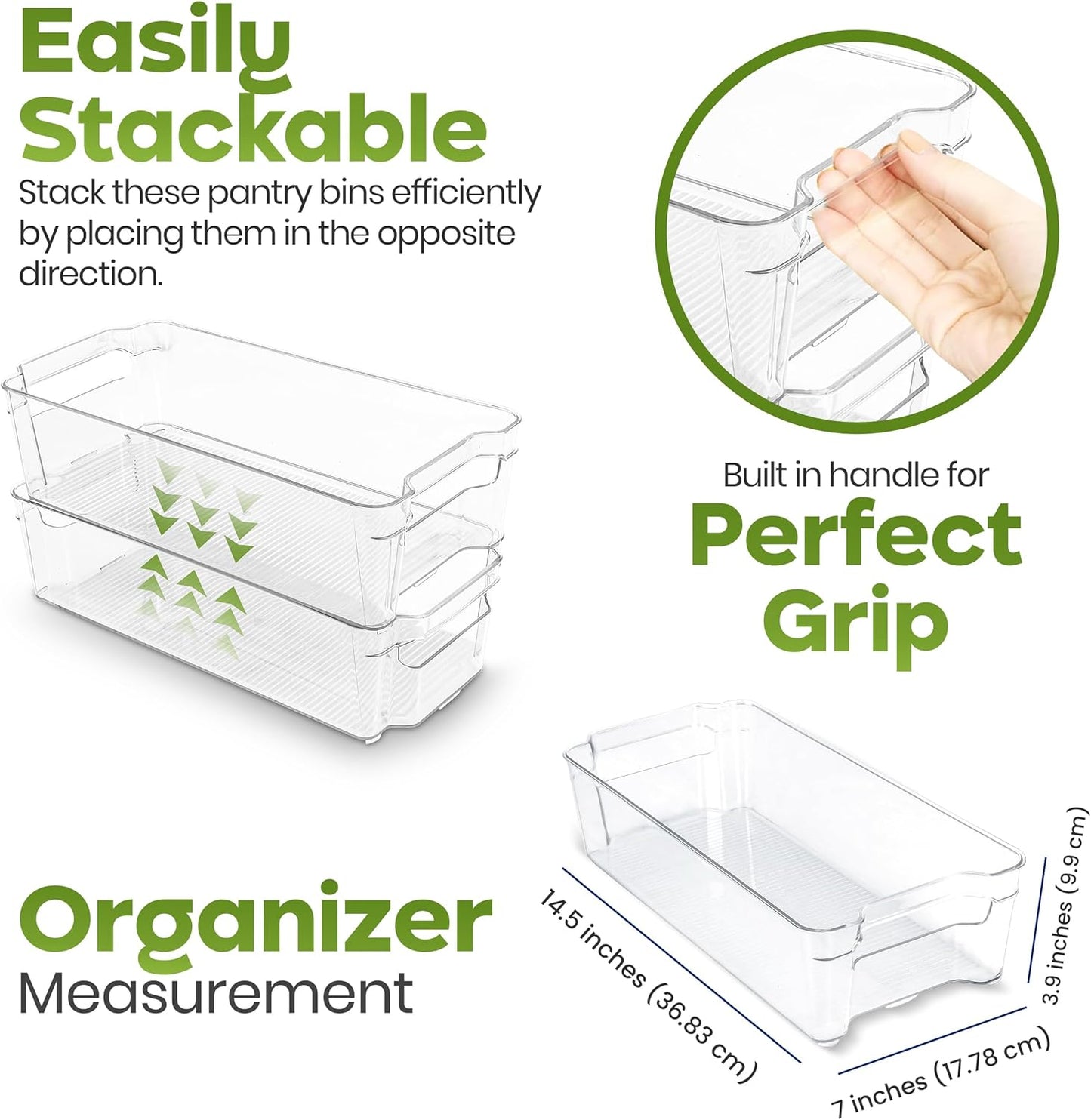 Fridge & Refrigerator Organizer Bins (8 Pack)