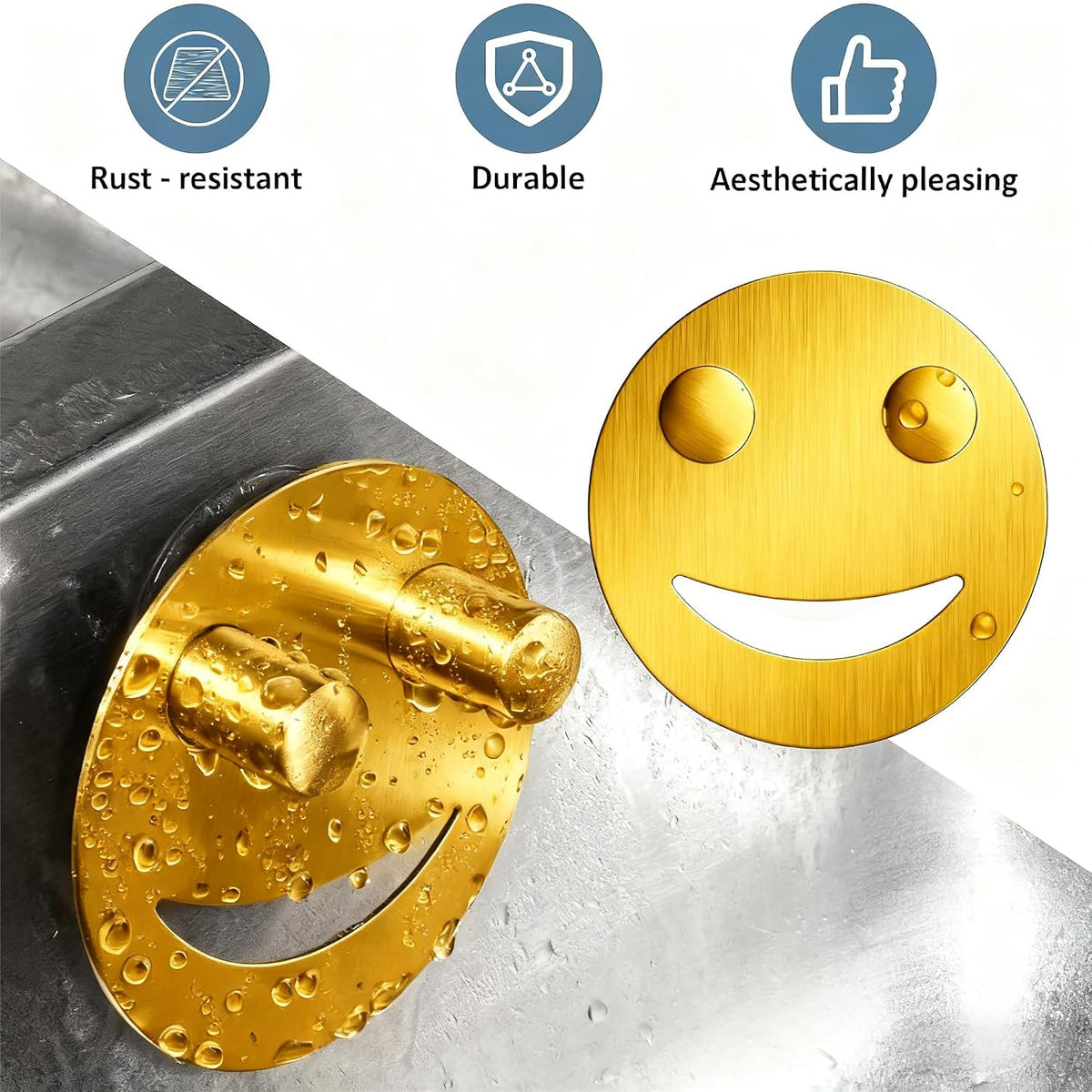 Yoshiky Stainless Steel Smiley Face Sponge Holder