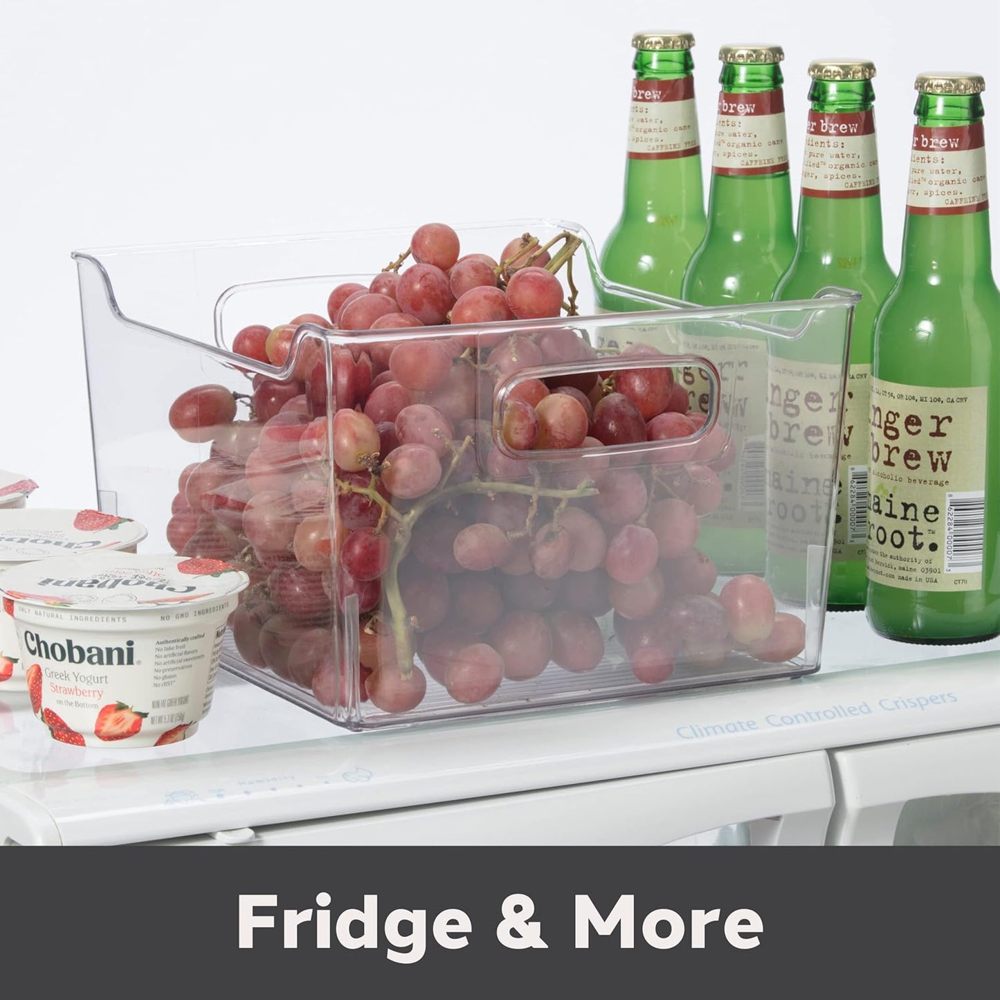 Storage Bin With Handles - Deep (9.75" x 9" x 6") - Ideal for Kitchen Organization, Pantry Storage