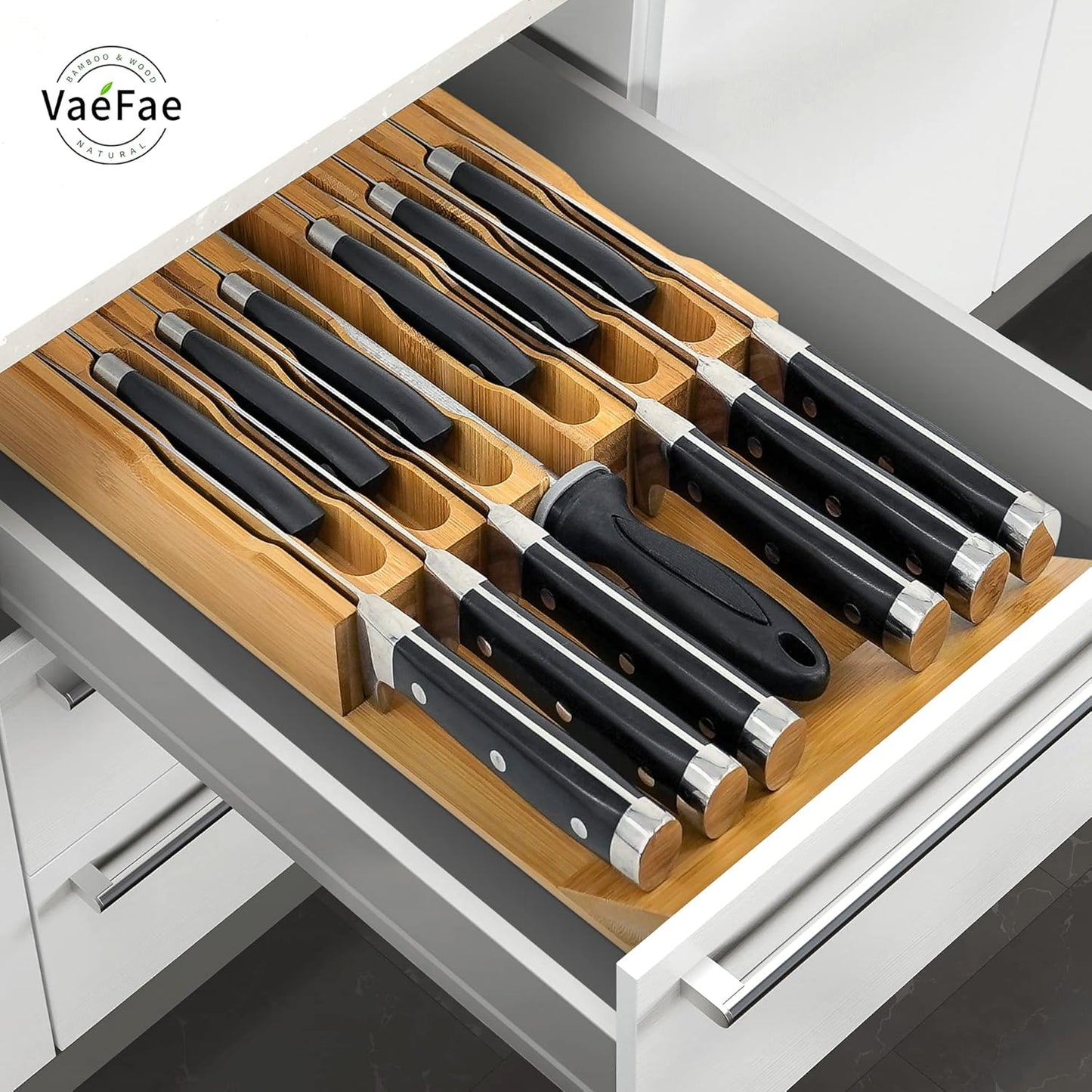 Bamboo Knife Drawer Organizer, Knife Drawer Organizer Insert
