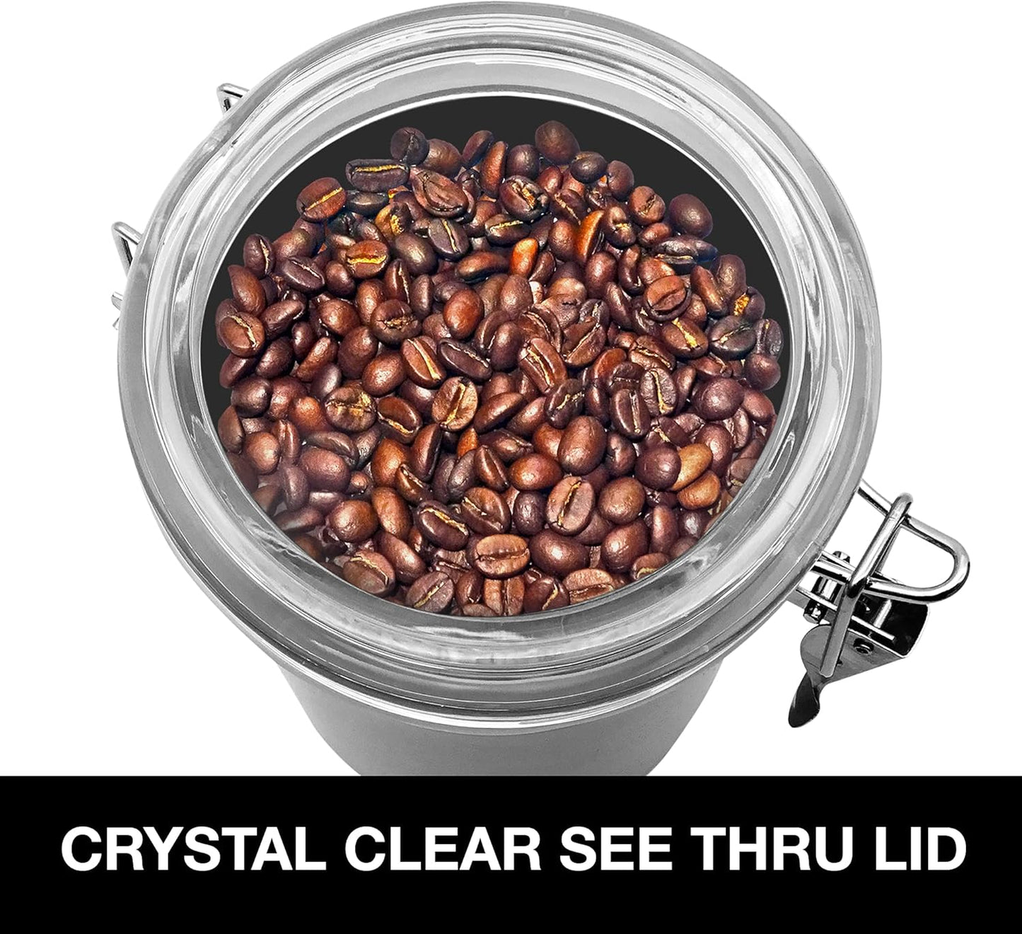 Set of 4 Stainless Steel Kitchen Canisters - Airtight Clamp Lid