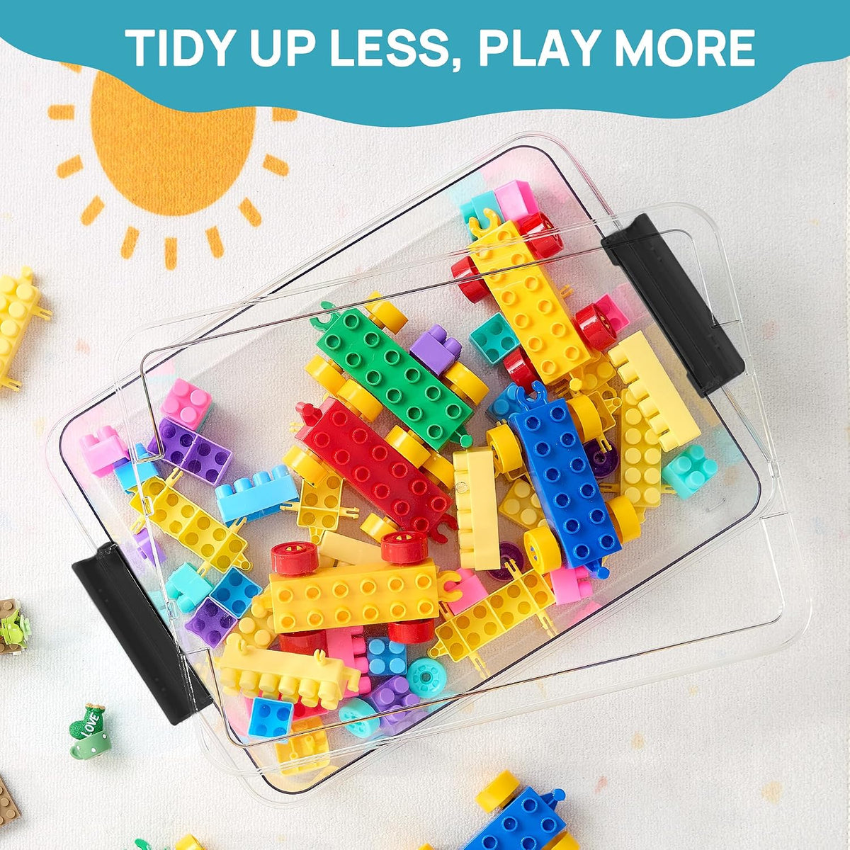 Vtopmart 4 Pack 6 Qt Plastic Storage Bins with Lids