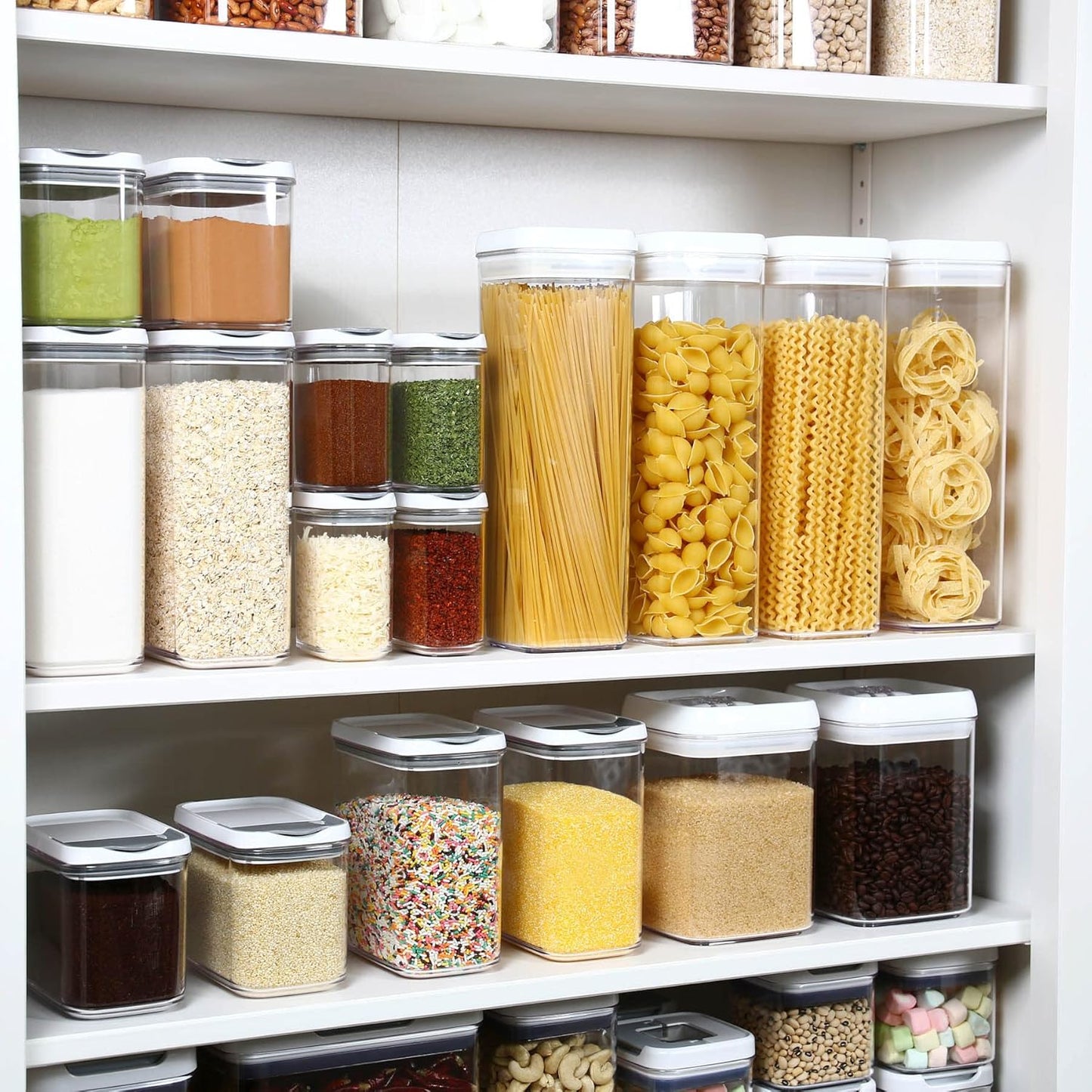 Flip Tite TALL Storage Container with Lid 4" Air Tight Easy Open Ring Top