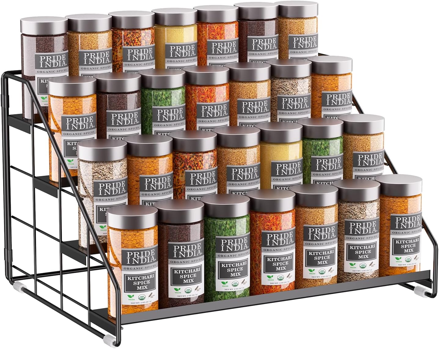 Spice Rack Organizer for Cabinet, 4 Tiered Spice Rack Organizer