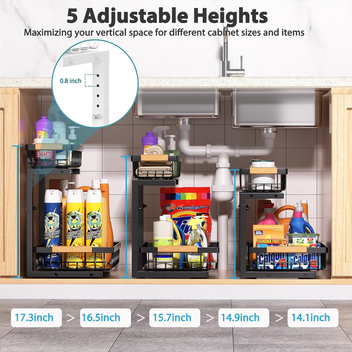 Liuoud Under Sink Organizer 2 Pack