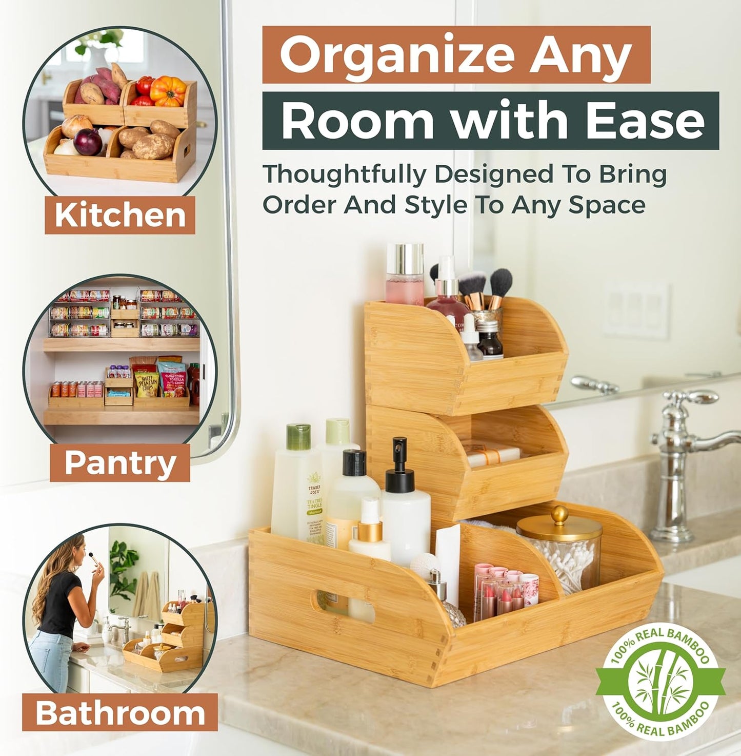 Potato and Onion Storage Bin for Pantry and Kitchen Counter