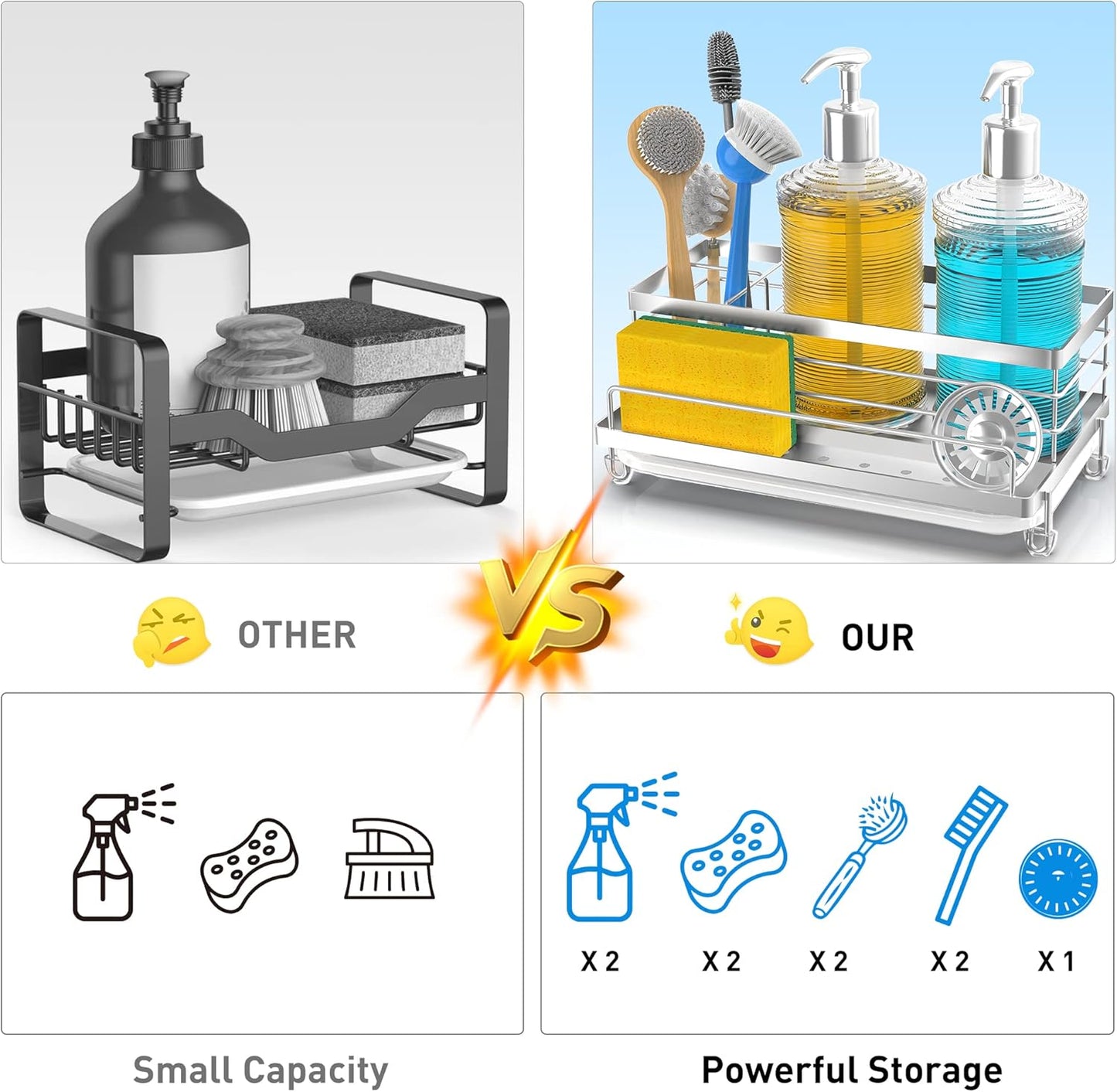 Stainless Steel Sponge Holder for Kitchen