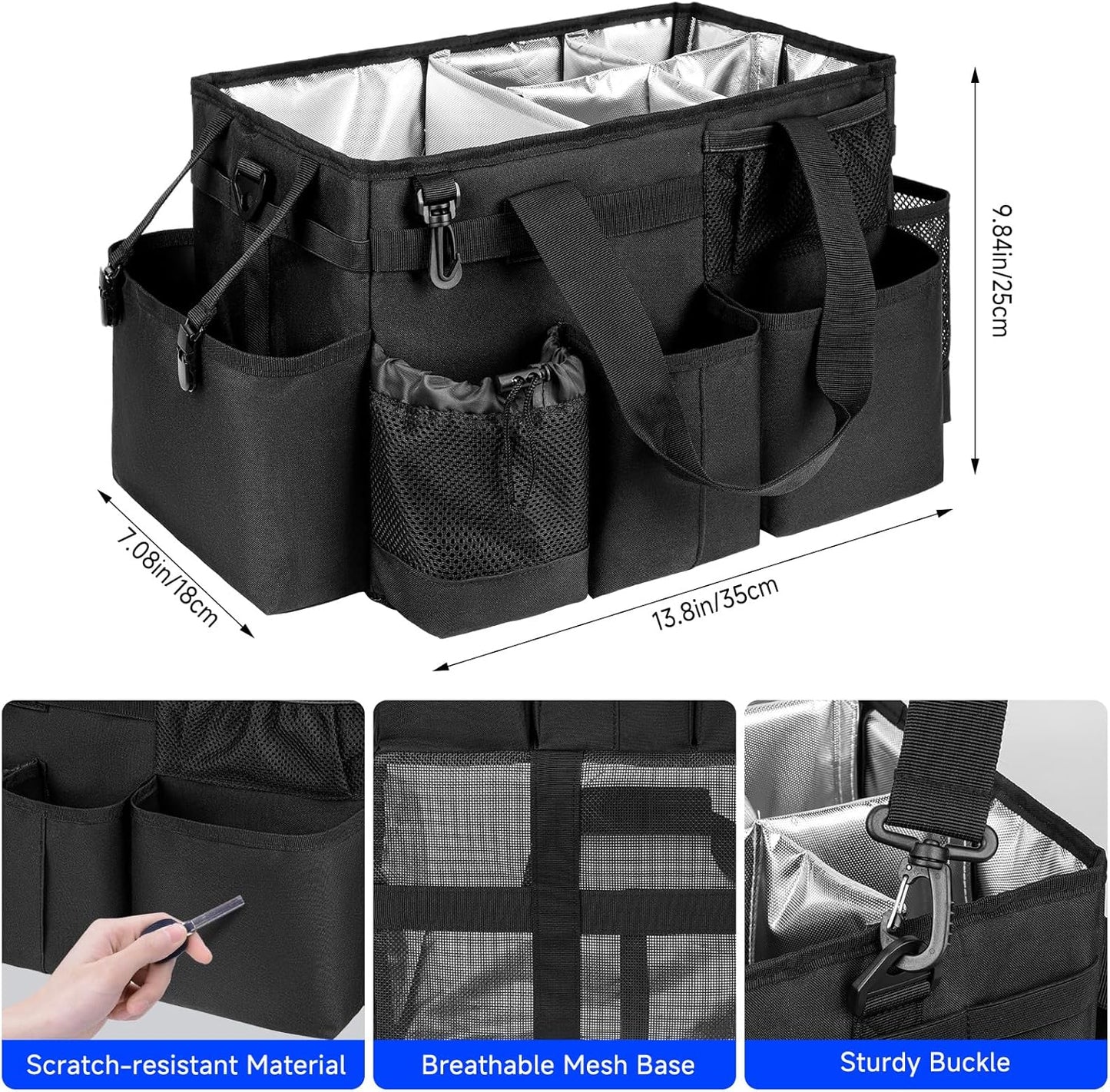 Cleaning Caddy Bag, Cleaning Supplies Organizer for Housekeepers