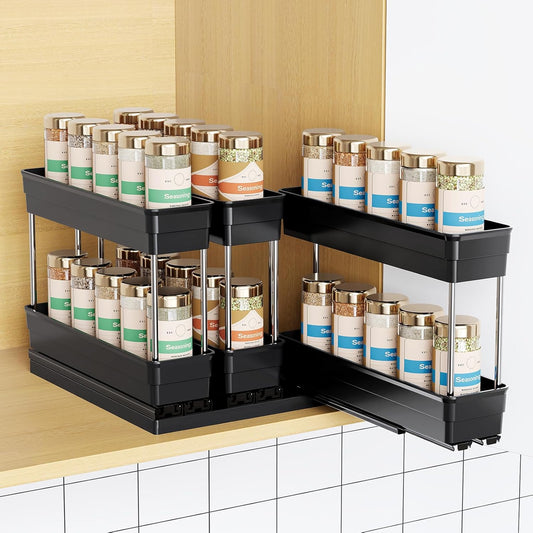 Pull Out Spice Rack Organizer for Cabinet, Slide Out Spice Racks Organizer
