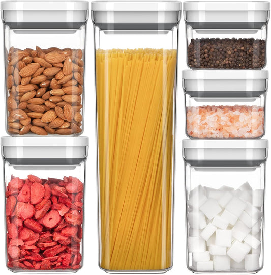 6 Piece Airtight Food Storage Container Set, BPA Free Kitchen Pantry Organization Canisters