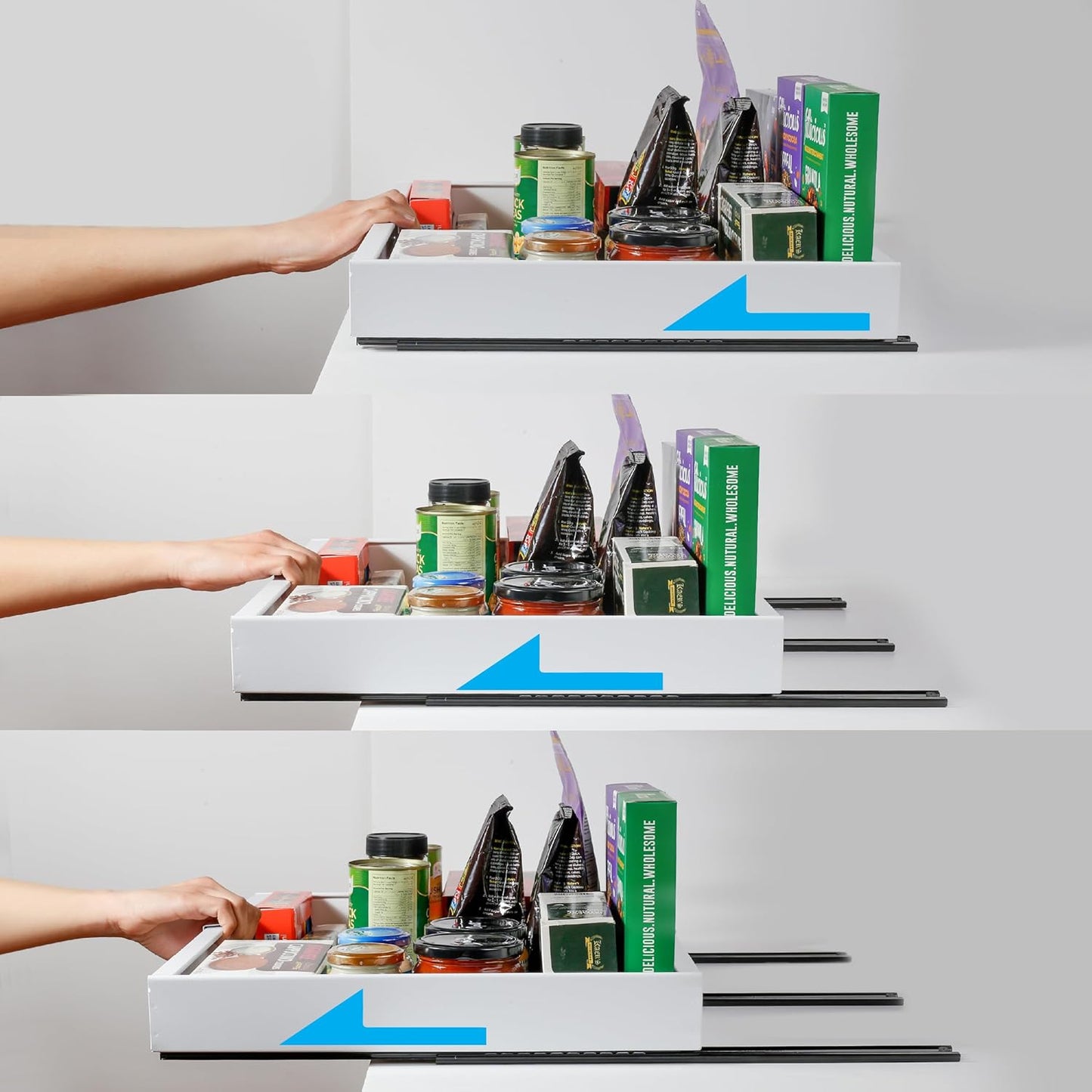 Pull Out Cabinet Organizer – Smooth Sliding Expandable Pull Out Drawers for Cabinets