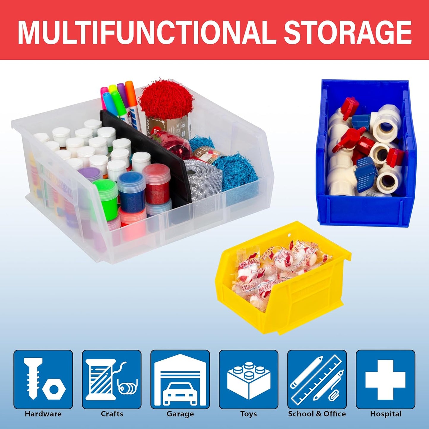 30230 AkroBins Plastic Storage Bins, Space-Saving Stackable Bins for Garage, Pantry