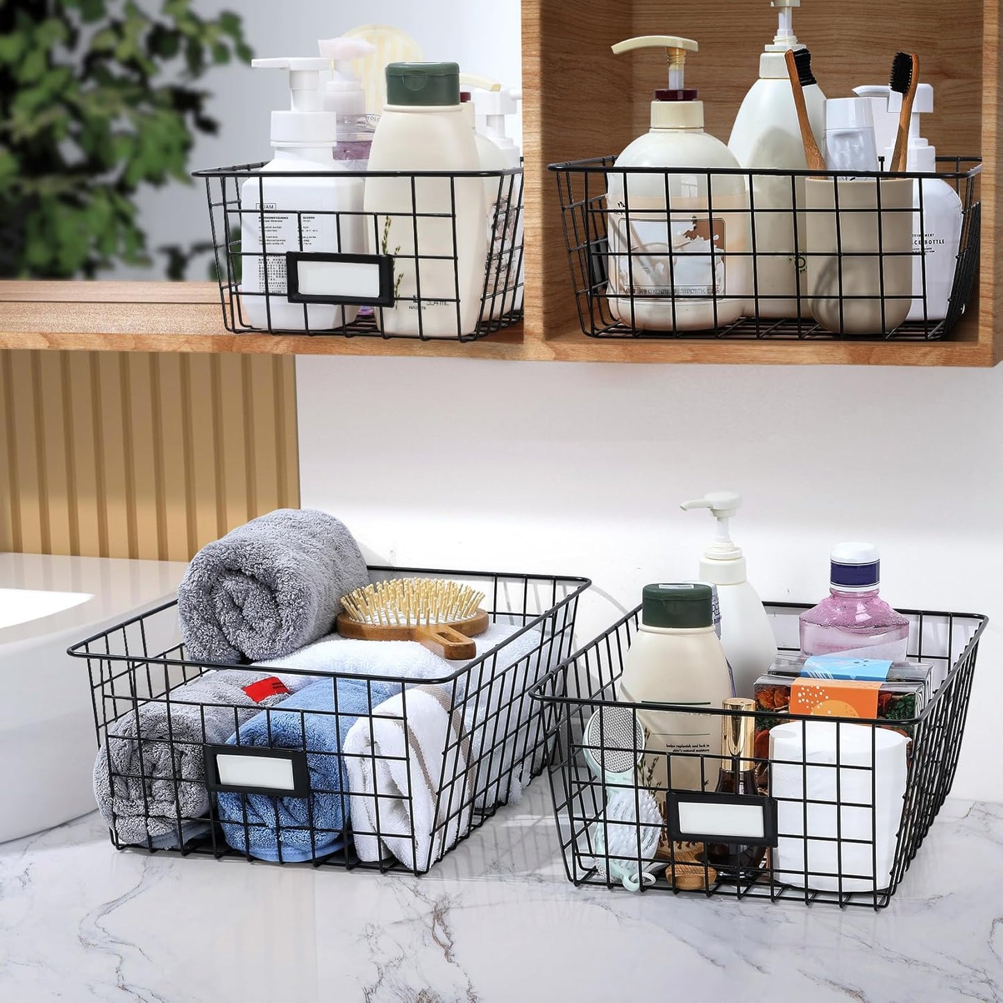 6 Pack Wire Baskets for Pantry Organization and Storage, Kitchen Organizer