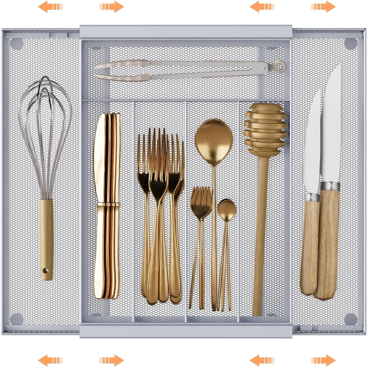 Silverware Organizer Metal Mesh, Drawer Organizer