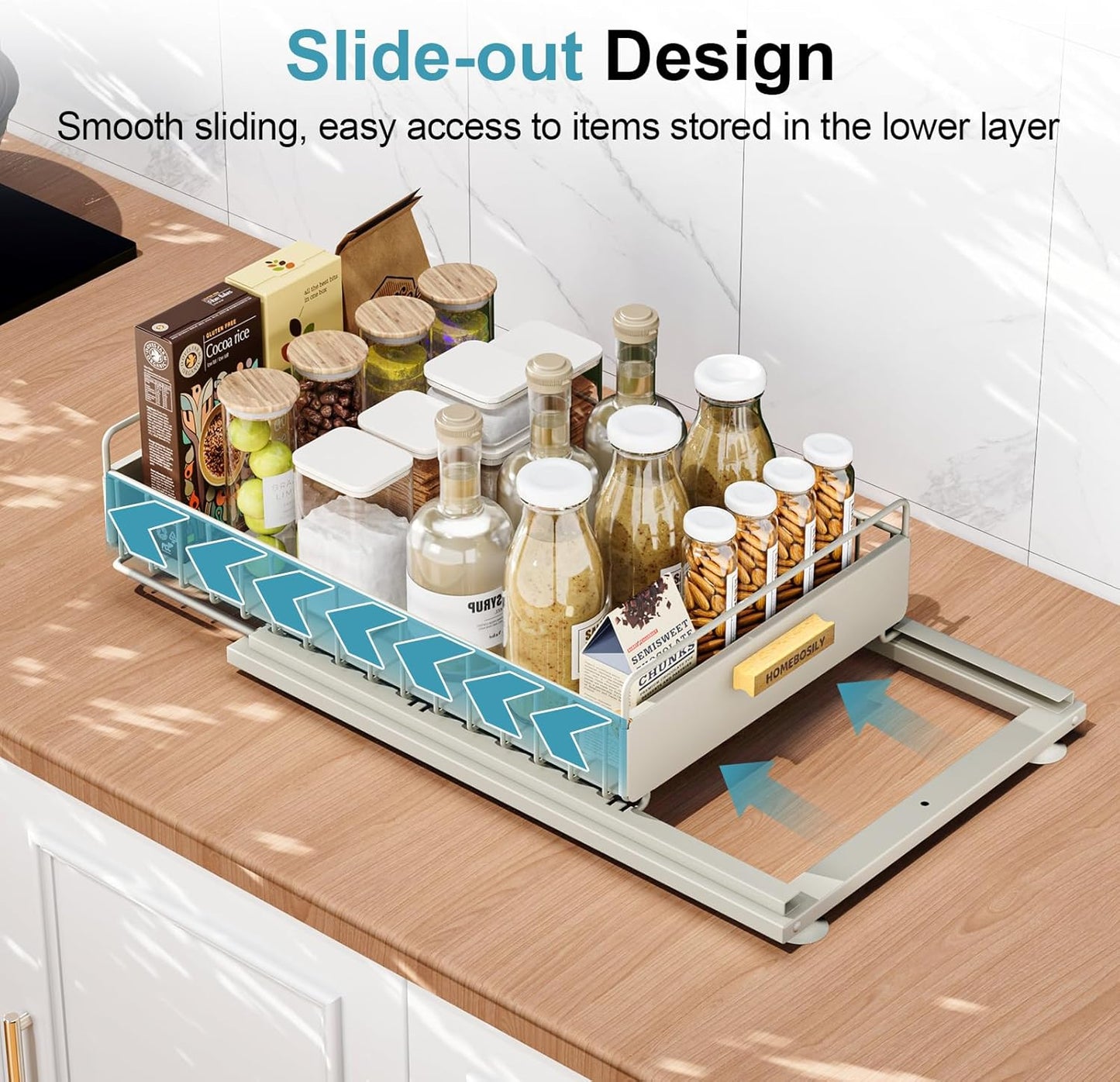 Under Sink Organizer, 2 Pack Pull Out Kitchen Cabinet Organizer