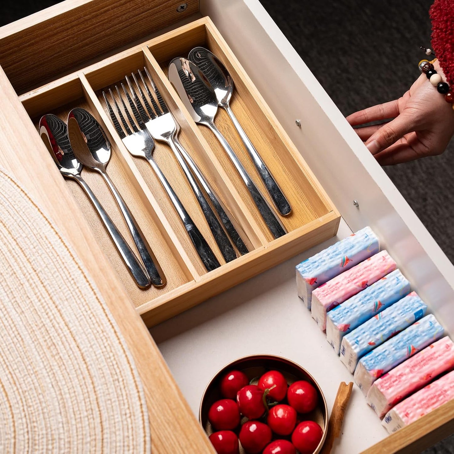 Silverware Organizer Bamboo Kitchen Drawer Organizer Kitchen Utensil Organizers