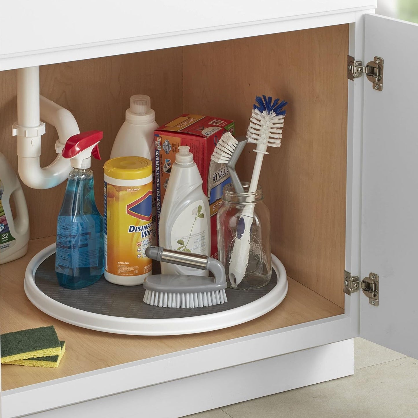 18-Inch Lazy Susan Turntable Organizer, Non-Skid Pantry or Cabinet Spinner for Spices, Condiments